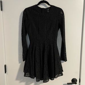 H&M Lace Exposed Zipper Skater Dress